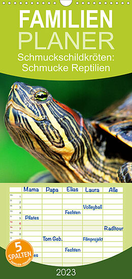 Kalender Familienplaner Schmuckschildkröten: Schmucke Reptilien (Wandkalender 2023 , 21 cm x 45 cm, hoch) von CALVENDO