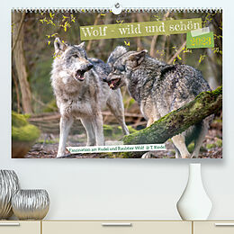 Kalender Wolf - wild und schön (Premium, hochwertiger DIN A2 Wandkalender 2023, Kunstdruck in Hochglanz) von Tanja Riedel