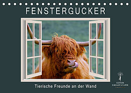 Kalender Fenstergucker - tierische Freunde an der Wand (Tischkalender 2023 DIN A5 quer) von Peter Roder