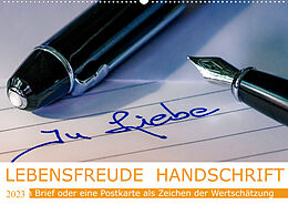 Kalender Lebensfreude Handschrift (Wandkalender 2023 DIN A2 quer) von W.W. Voßen Herzog von Laar am Rhein