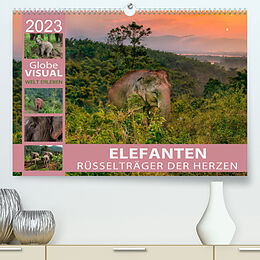 Kalender ELEFANTEN - Rüsselträger der Herzen (Premium, hochwertiger DIN A2 Wandkalender 2023, Kunstdruck in Hochglanz) von Globe VISUAL