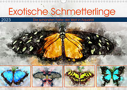 Kalender Exotische Schmetterlinge - Die schönsten Falter der Welt in Aquarell (Wandkalender 2023 DIN A3 quer) von Anja Frost