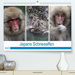 Kalender Japans Schneeaffen (Premium, hochwertiger DIN A2 Wandkalender 2023, Kunstdruck in Hochglanz) von Reeh