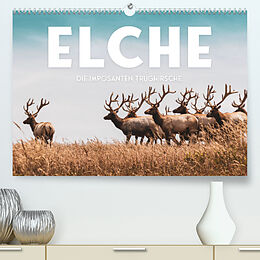 Kalender Elche - Die imposanten Trughirsche. (Premium, hochwertiger DIN A2 Wandkalender 2023, Kunstdruck in Hochglanz) von SF