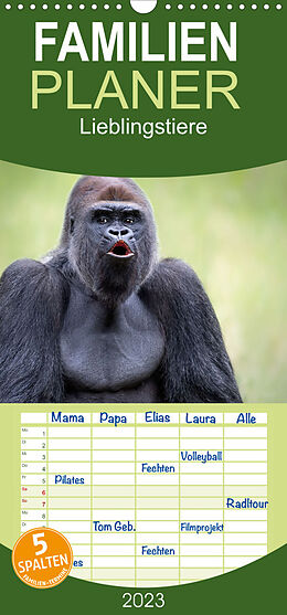 Kalender Familienplaner Lieblingstiere - Schönheiten aus dem Tierreich (Wandkalender 2023 , 21 cm x 45 cm, hoch) von Bettina Dittmann