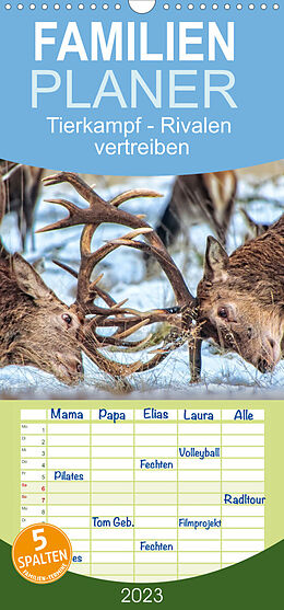 Kalender Familienplaner Tierkampf - Rivalen vertreiben (Wandkalender 2023 , 21 cm x 45 cm, hoch) von Peter Roder