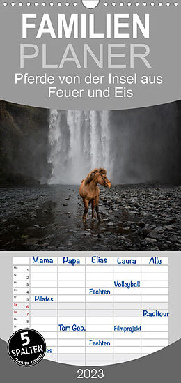 Kalender Familienplaner Islandpferde Kalender - Pferde von der Insel aus Feuer und Eis (Wandkalender 2023 , 21 cm x 45 cm, hoch) von Alexandra Voth