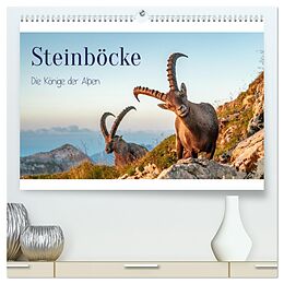 Kalender Steinböcke - Die Könige der Alpen (hochwertiger Premium Wandkalender 2024 DIN A2 quer), Kunstdruck in Hochglanz von Michaela Kramer