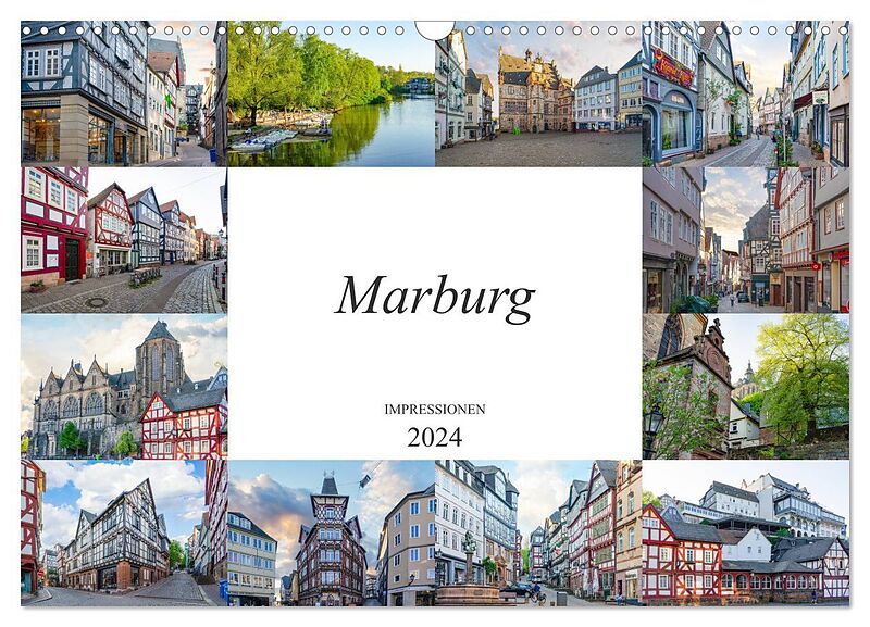 Marburg Impressionen (Wandkalender 2024 DIN A3 quer), CALVENDO Monatskalender