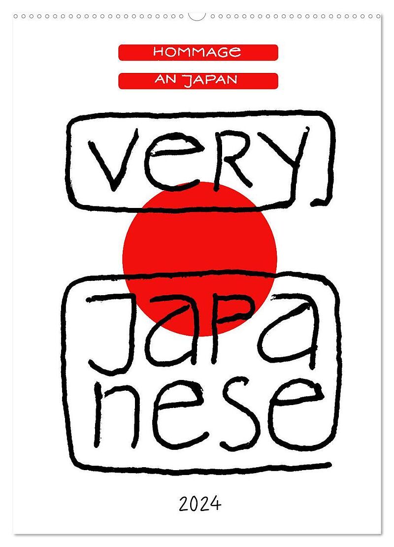 Very Japanese - Hommage an Japan (Wandkalender 2024 DIN A2 hoch), CALVENDO Monatskalender