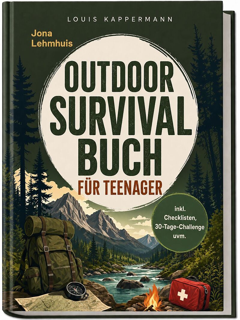 Outdoor Survival Buch für Teenager: Der Praxisguide für spannende Abenteuer in der Natur mit Orientierung, Notfallrucksack und Erster Hilfe - inkl. Checklisten, 30-Tage-Challenge uvm.