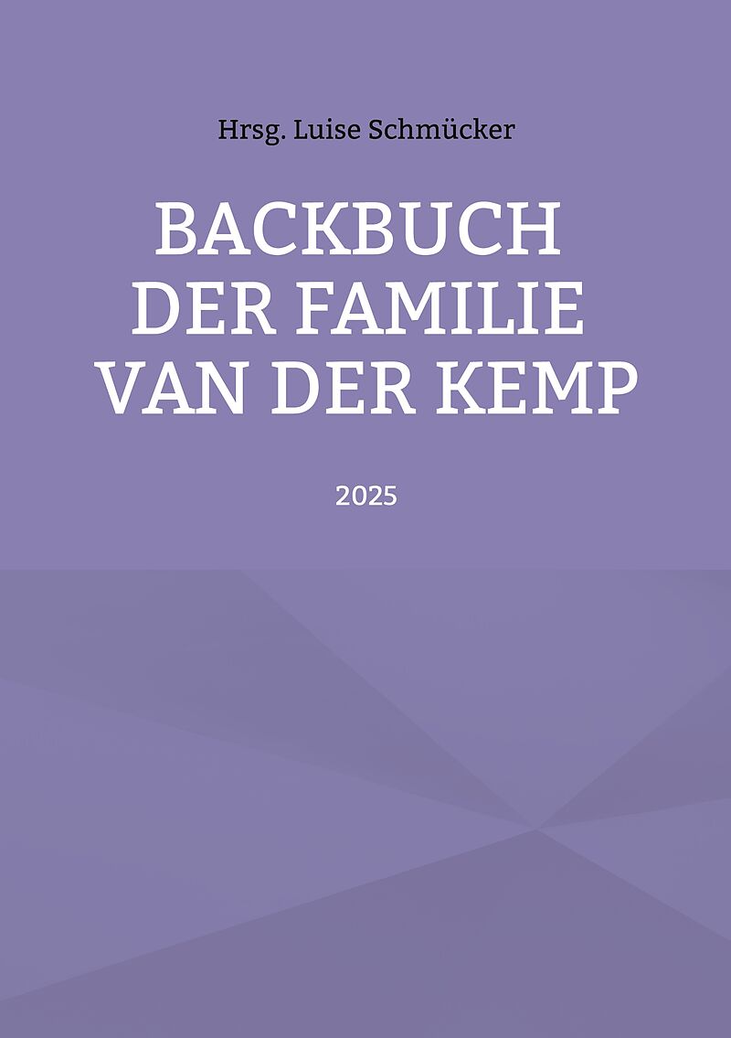 Backbuch der Familie van der Kemp