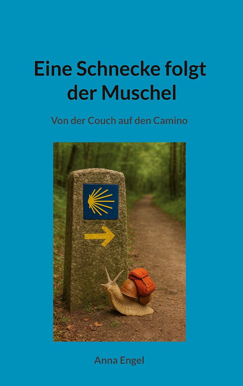 Eine Schnecke folgt der Muschel