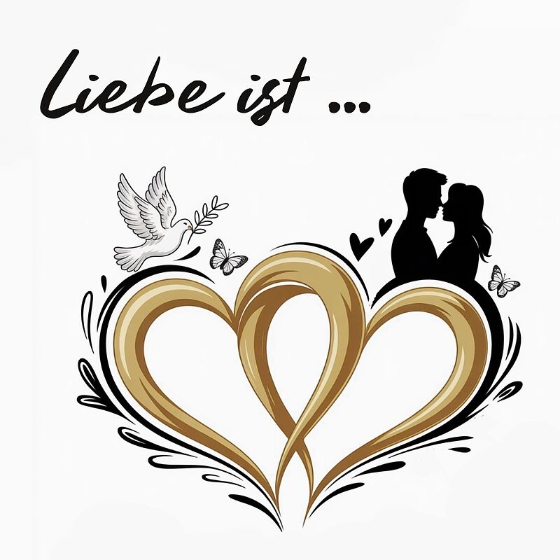 Liebe ist ... Originelles Gästebuch zur Hochzeit, Verlobung oder dem Jubiläum der Ehe oder Lebenspartnerschaft mit stilvollen Bildmotiven zur Inspiration zu den Aspekten von Liebe für kleine und große Feiern