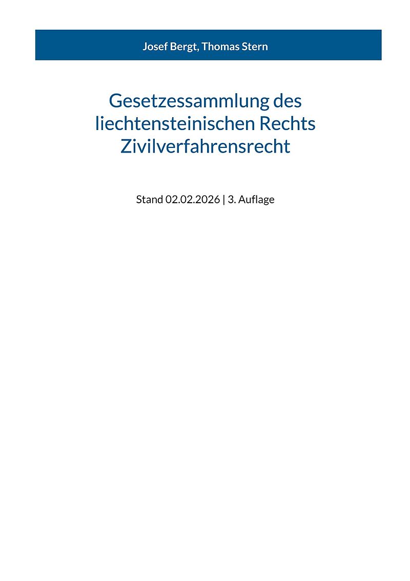 Gesetzessammlung des liechtensteinischen Rechts - Zivilverfahrensrecht
