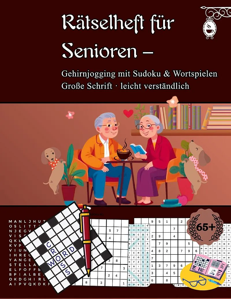 Rätselheft für Senioren: Gehirnjogging mit Sudoku & Wortspielen