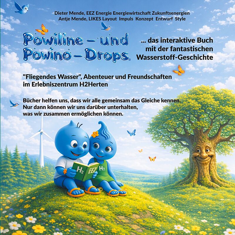 Powiline- und Powino-Drops: das interaktive Buch mit der fantastischen Wasserstoff-Geschichte