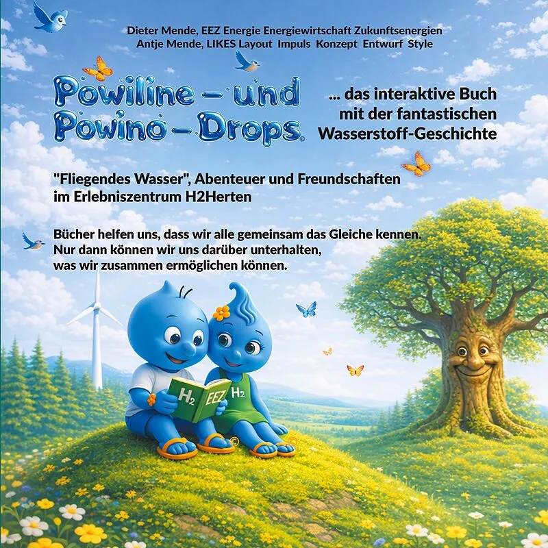 Powiline- und Powino-Drops: das interaktive Buch mit der fantastischen Wasserstoff-Geschichte