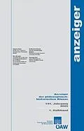 E-Book (pdf) Anzeiger der philosophisch-historischen Klasse 144. Jahrgang 1. Halbband 2009 von Akademie Der Wissenschaften
