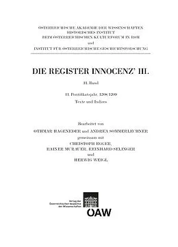 E-Book (pdf) Die Register Innocenz' III., 11. Band von Othmar Hageneder, Andrea Sommerlechner