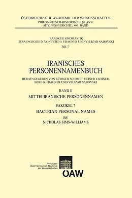 E-Book (pdf) Bactrian Personal Names von Nicholas Sims-Williams
