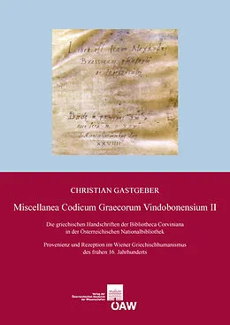 E-Book (pdf) Miscellanea Codicum Graecorum Vindobonensium II von Christian Gastgeber