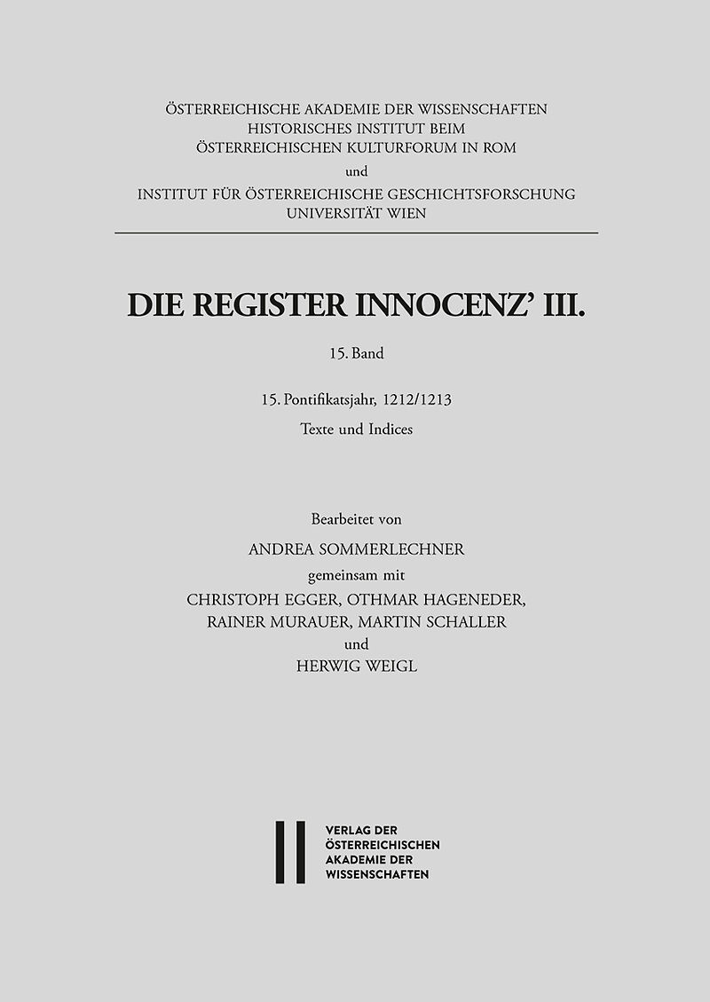 Die Register Innocenz III. 15. Band