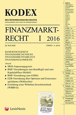 Kartonierter Einband KODEX Finanzmarktrecht 2016 (f. Österreich). Bd.1 von 