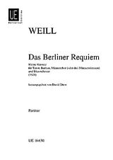 Kurt Weill Notenblätter Das Berliner Requiem Kleine