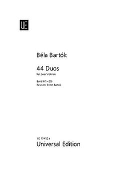 Béla Bartók Notenblätter 44 Duos Band 1