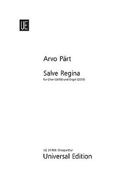 Arvo Pärt Notenblätter Salve Regina für gem Chor und Orgel