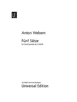 Anton von Webern Notenblätter 5 Sätze op.5 für