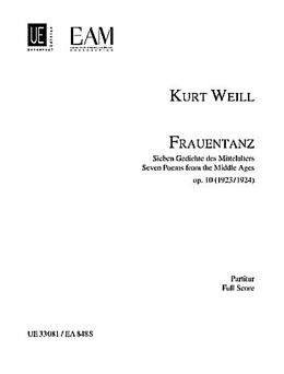 Kurt Weill Notenblätter Frauentanz op.10 für Sopran, Flöte