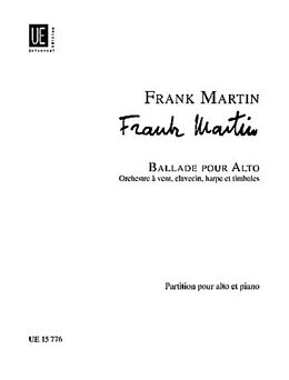 Frank Martin Notenblätter Ballade pour alto,orchestre a vent