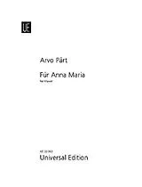Arvo Pärt Notenblätter Für Anna Maria
