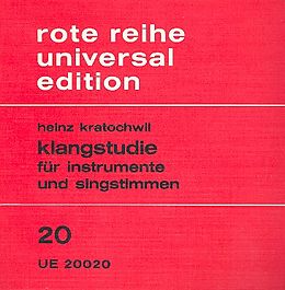 Heinz Kratochwil Notenblätter Klangstudie op.63 für 3 Singstimmen und