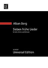 Alban Berg Notenblätter 7 frühe Lieder für hohe Stimme