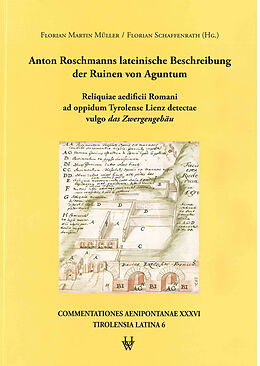 Kartonierter Einband Anton Roschmanns lateinische Beschreibung der Ruinen von Aguntum von 