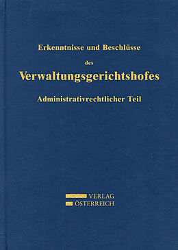 Kartonierter Einband Erkenntnisse und Beschlüsse des Verwaltungsgsgerichtshofes von Hellwig Hnatek