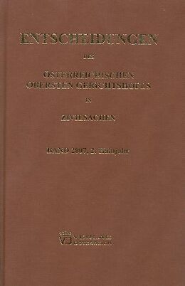 Fester Einband Entscheidungen des Österreichischen Gerichtshofes in Zivilsachen von 