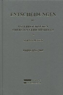 Fester Einband Entscheidungen des Österreichischen Obersten Gerichtshofes in Strafsachen von 