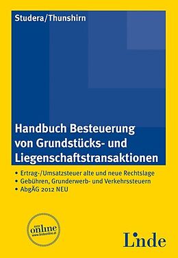 Fester Einband Handbuch Besteuerung von Grundstücks-/Liegenschaftstransaktionen von 