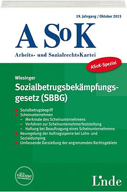 Kartonierter Einband ASoK-Spezial Sozialbetrugsbekämpfungsgesetz (SBBG) von Christoph Wiesinger