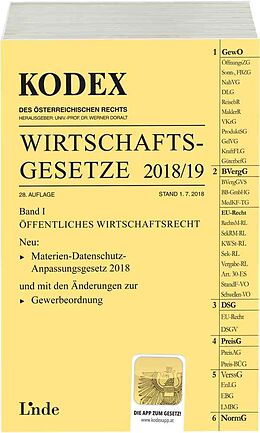 Kartonierter Einband KODEX Wirtschaftsgesetze Band I 2018/19 von Georg Konetzky