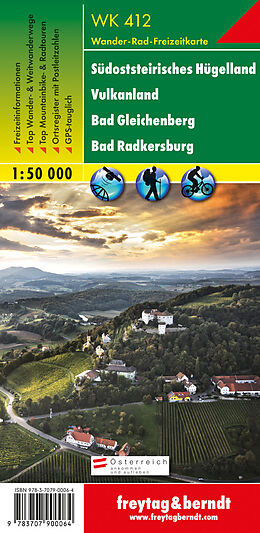 (Land)Karte WK 412 Südoststeirisches Hügelland - Vulkanland - Bad Gleichenberg - Bad Radkersburg, Wanderkarte 1:50.000 von 