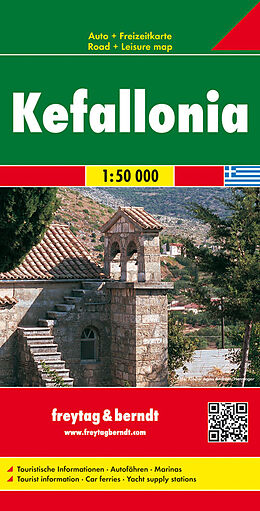 gefaltete (Land)Karte Kefallonia, Autokarte 1:50.000 von 