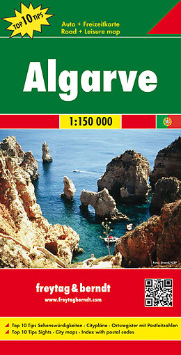(Land)Karte Algarve, Autokarte 1:150.000, Top 10 Tips von 