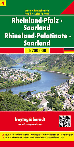 Carte (de géographie) Rheinland Pfalz - Saarland, Autokarte 1:200.000. Rhénanie-Palatinat, Sarre / Renania-Palatinato, Saarland / Renania-Palatinado, Sarre de 