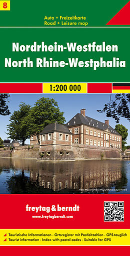 gefaltete (Land)Karte Nordrhein-Westfalen, Autokarte 1:200.000 von 