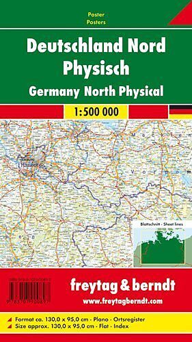 Deutschland Nord physisch 1:500000